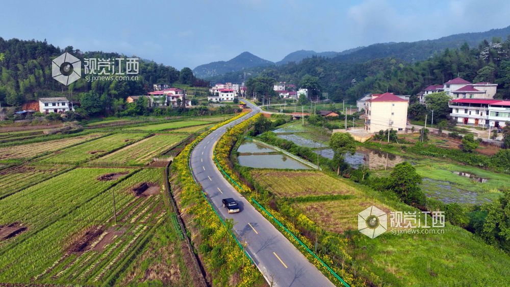 2023年5月12日，小轿车行驶在江西省宜春市万载县鹅峰乡多江村通往白良镇范塘村十里格?；ㄏ绱骞飞?。